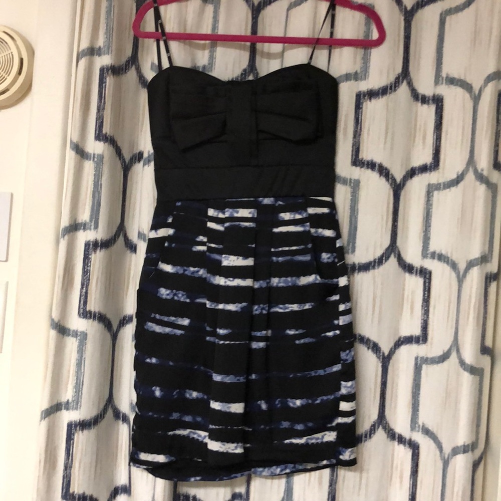 Black/blue strapless dress, size 5, by LOVE.